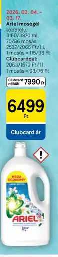 Tesco ARIEL mosgél ajánlat