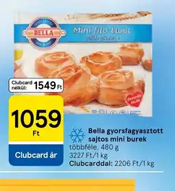 Tesco Bella sajtos mini burek ajánlat