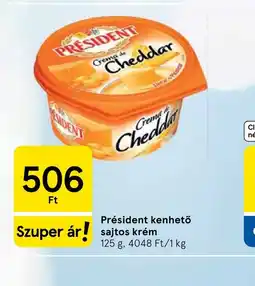 Tesco Président kenhető sajtos krém ajánlat