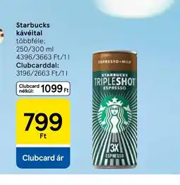 Tesco Starbucks kávéital ajánlat
