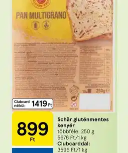 Tesco Sch többféle, 250 g 5676 Ft/1 kgr gluténmentes kenyér ajánlat