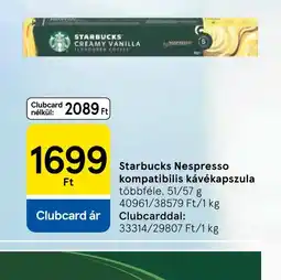 Tesco Starbucks Nespresso kávékapszula ajánlat