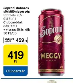 Tesco Soproni dobozos sörkülönlegesség ajánlat
