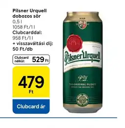 Tesco Pilsner Urquell dobozos sör ajánlat