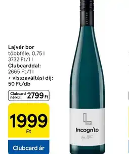 Tesco Lajvér bor ajánlat