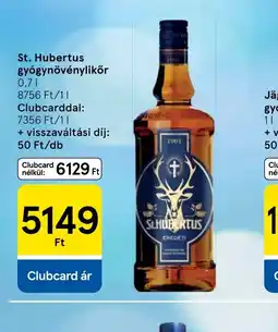 Tesco St. Hubertus gygynövénylikőr ajánlat