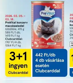 Tesco PreVital konzerv macskaeledel ajánlat
