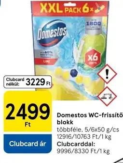 Tesco Domestos WC-frissítő blokk ajánlat