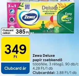 Tesco Zewa Deluxe papír zsebkendő ajánlat