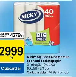 Tesco Nicky Big Pack Chamomile scented toalettpapír ajánlat