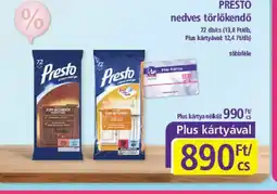 PlusMarket PRESTO nedves törlőkendő ajánlat