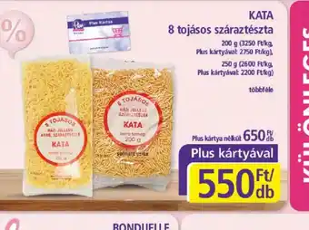 PlusMarket KATA 8 tojásos száraztészta ajánlat