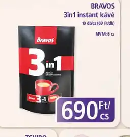 PlusMarket BRAVOS 3in1 instant kávé ajánlat