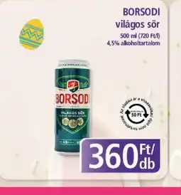 PlusMarket BORSODI világos sör ajánlat