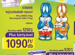 PlusMarket KINDER tejcsokoládé-nyuszi ajánlat