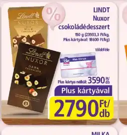 PlusMarket LINDT Nuxor csokoládédesszert ajánlat
