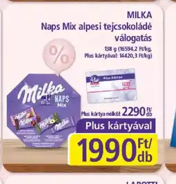 PlusMarket MILKA Naps Mix csokoládé ajánlat