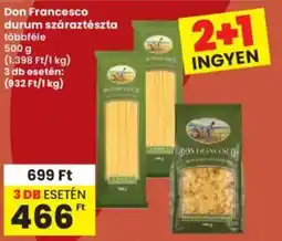 Interspar Don Francesco durum száraztészta ajánlat