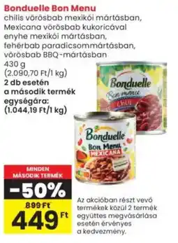 Interspar Bonduelle Bon Menu ajánlat