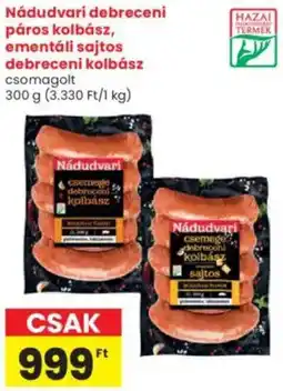 Interspar Nádudvari debreceni páros kolbász, ementáli sajtos debreceni kolbász ajánlat