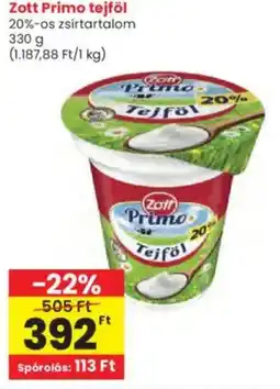 Interspar Zott Primo tejföl 20%-os ajánlat