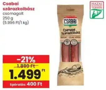 Interspar Csabai szárazkolbász ajánlat