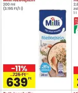 Spar Milli főzőtejszín ajánlat