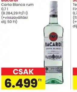 Spar Bacardi Carta Blanca rum ajánlat