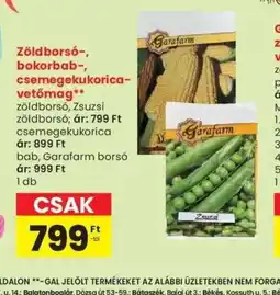 Spar Zöldbors, bokorbab, vetőmag ajánlat