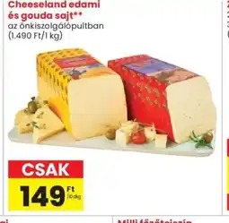 Spar Cheeseland edami és gouda sajt ajánlat