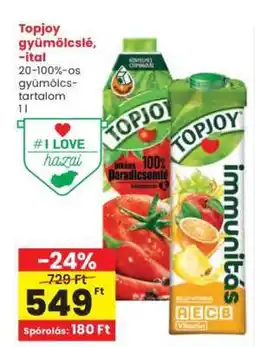 Interspar Topjoy gyümölcslé, -ital ajánlat