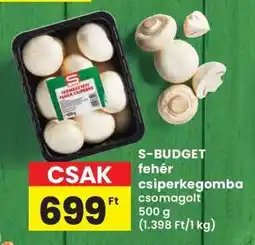 Interspar S-BUDGET fehér csiperkegomba ajánlat