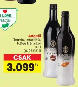 Spar Angelli Tiramisu krémlikőr, Toffee krémlikőr ajánlat