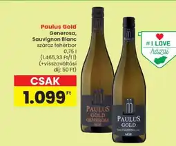 Spar Paulus Gold Generosa, Sauvignon Blanc ajánlat