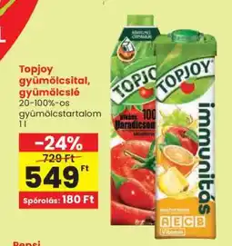 Spar Topjoy gyümölcsital, gyümölcslé ajánlat