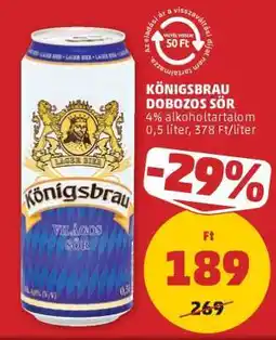 PENNY Königsbrau Dobozos Sör ajánlat