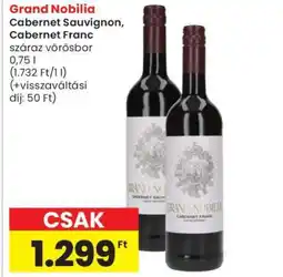 Spar Grand Nobilia Cabernet Sauvignon, Cabernet Franc ajánlat