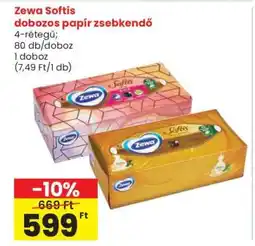 Spar ZEWA SOFTIS DOBOZOS PAPÍR ZSEBKENDŐ ajánlat