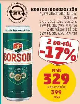 PENNY Borsodi Dobozos Sör ajánlat