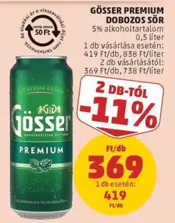 PENNY Gösser Premium Dobozos Sör ajánlat