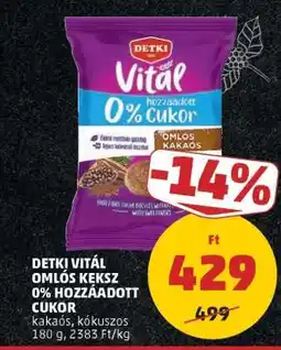 PENNY Detki Vitál Omlós Keksz 0% Hozzáadott Cukor ajánlat