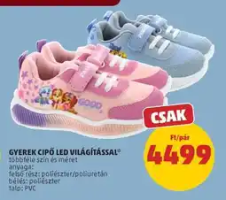 PENNY Gyerek cipő LED világítással ajánlat