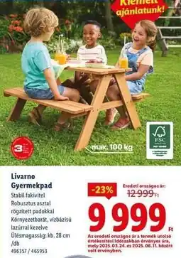 Lidl Livarno Gyermekpad ajánlat