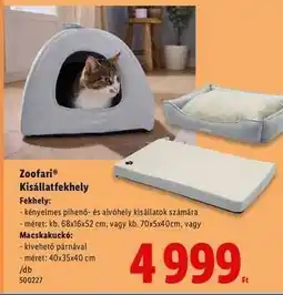 Lidl ZOOFARI Kisállatfekhely ajánlat