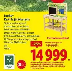 Lidl Lupilu Kerti fa játékkonyha ajánlat