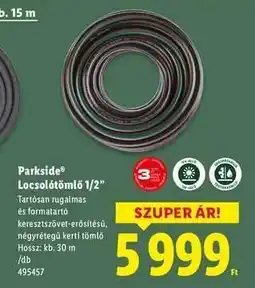 Lidl Parkside Locsolótömlő 1/2” ajánlat