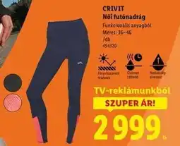 Lidl CRIVIT Női futónadrág ajánlat