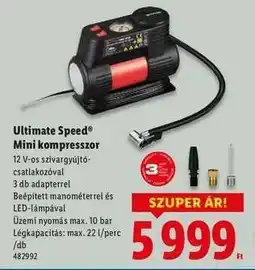 Lidl ULTIMATE SPEED Mini kompresszor ajánlat