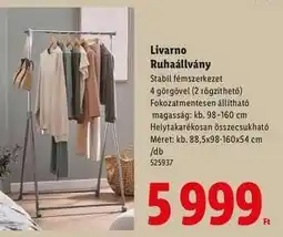 Lidl Livarno Ruhaállvány ajánlat