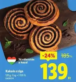 Lidl Kakaós csiga ajánlat